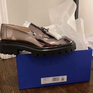 Stuart Weitzman Ultra Lug Tassel Loafer Gunmetal Size 7